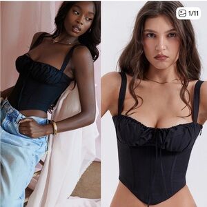 House of CB Black Crop Top